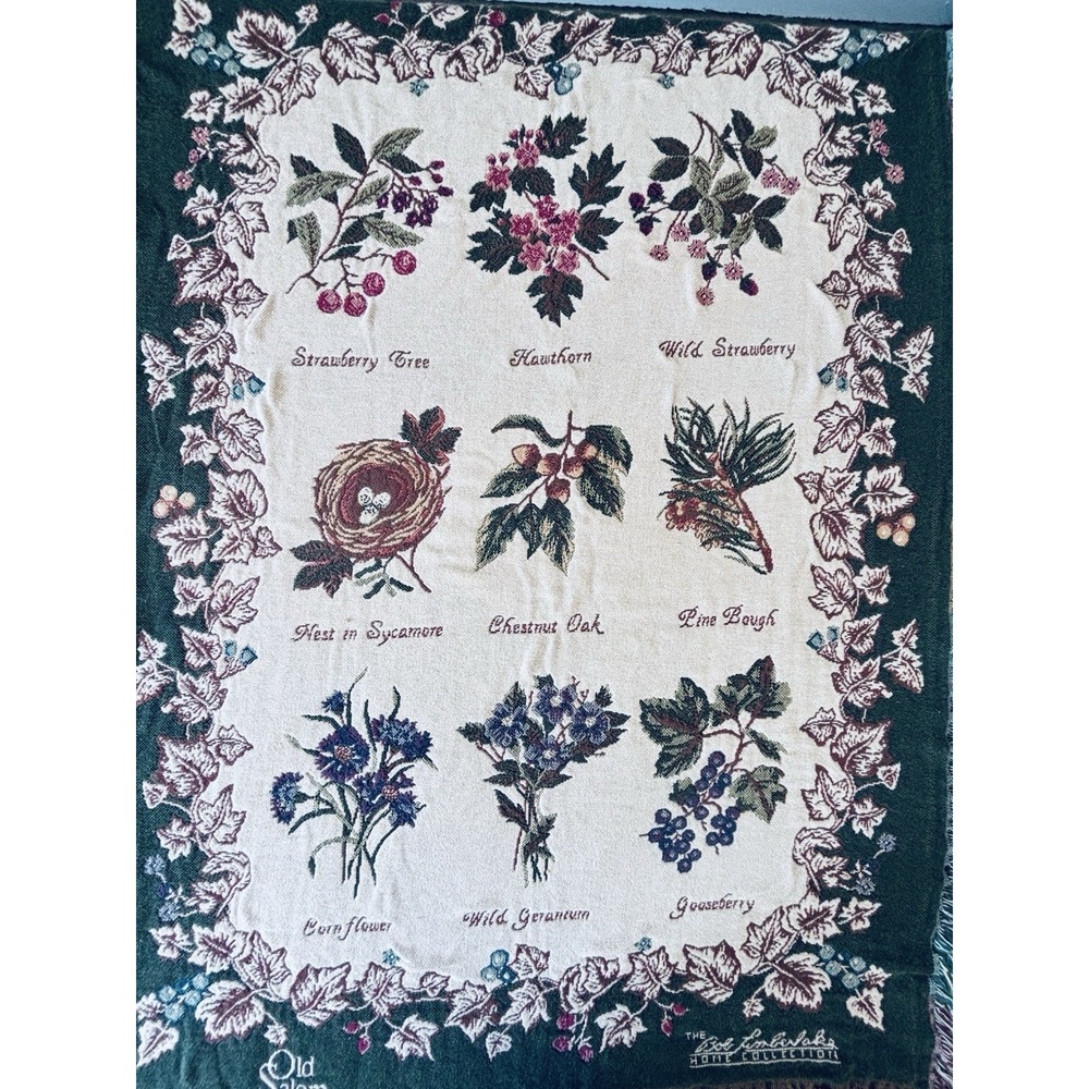 Bob Timberlake Home Collection Old Salem Floral Tree Tapestry Throw Blanket